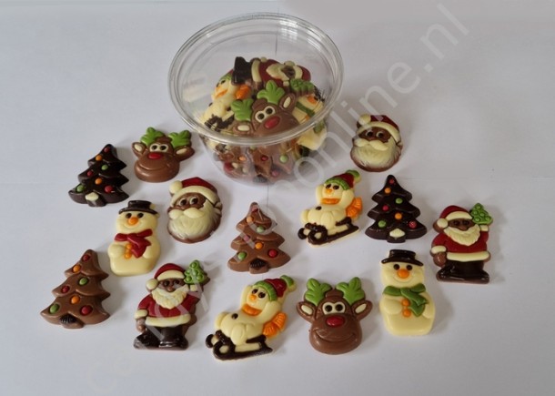 Martinez Kerstchocolaatjes gemengd bakje 14 stuks