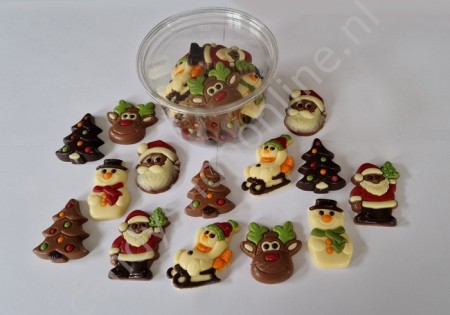 Martinez Kerstchocolaatjes gemengd bakje 14 stuks