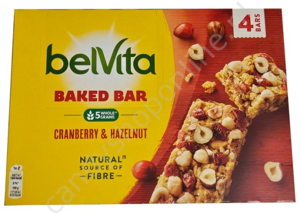 Lu Belvita Baked Bar Cranberry/Hazelnoot 5 volkorengranen 160gr.