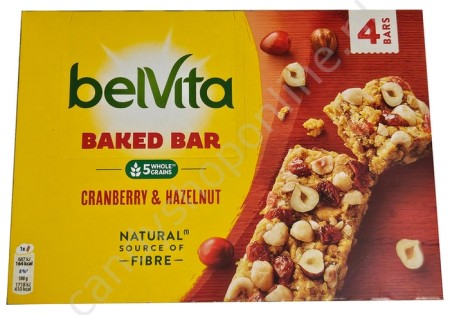Lu Belvita Baked Bar Cranberry/Hazelnoot 5 volkorengranen 160gr.