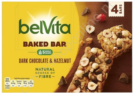 Lu Belvita Baked Bar Dark Chocolate & Hazelnut 4pcs. 160gr.
