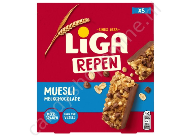 Liga Repen Muesli Melkchocolade 5pcs. 140gr.