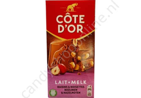 Côte d'Or  Melkchocolade met Hazelnoten & Rozijnen 180gr.