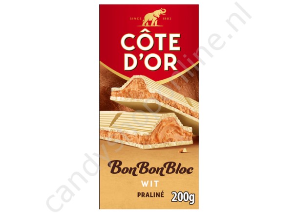 Cote d'Or Bonbonbloc Wit praliné 200gr.