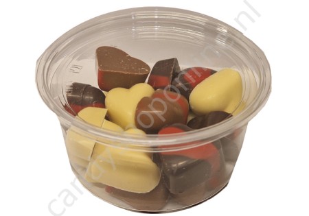 Tosca Chocolade Hartjes Room Assorti bakje 17 stuks ±210gr.