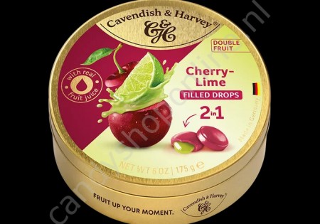 Cavendish & Harvey Double Fruit Drops Cherry with Lime filling 175gr.