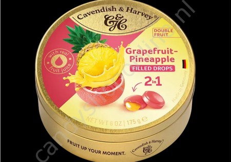 Cavendish & Harvey Double Fruit Drops Grapefruit with Pineapple filling 175gr.