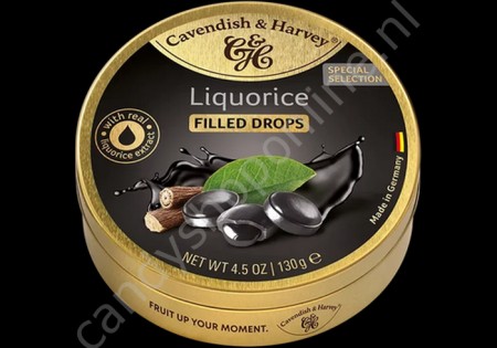 Cavendish & Harvey Filled Liquorice Drops with Liquorice Extract 130gr.