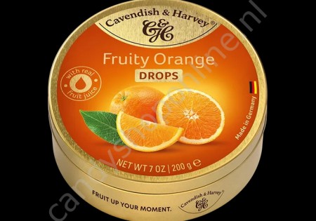 Cavendish & Harvey Fruity Orange Drops with real Fruit Juice 200gr.