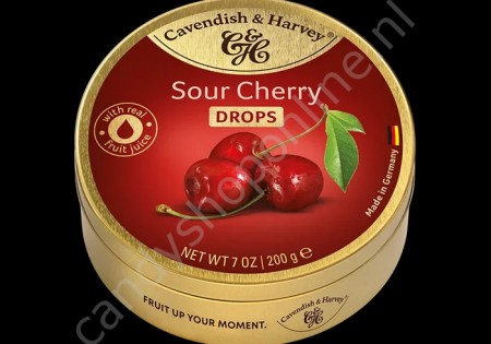 Cavendish & Harvey Sour Cherry Drops with real Fruit Juice 200gr.