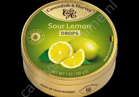 Cavendish & Harvey Sour Lemon Drops with real Fruit Juice 200gr.