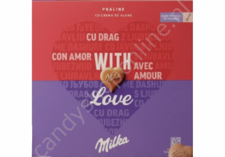 Milka With Love chocolade pralines hazelnootcreme 110 gram