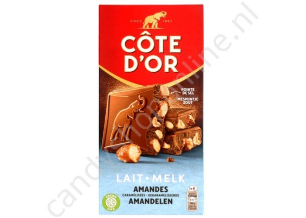 Côte d'Or Tablet Melkchocolade Gekarameliseerde Amandelen 180gr.