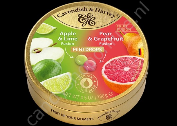Cavendish & Harvey Fruit Fusion Drops Appel & Limoen / Peer & Grapefruit 130gr.