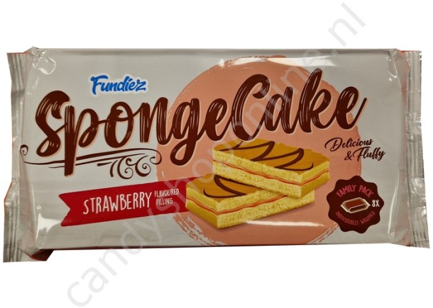Fundiez Sponge Cake with Strawberry Flavoured Filling 180gr.