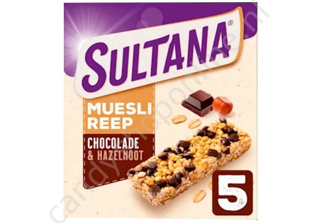 Verkade Sultana mueslireep Pure Chocolade & Hazelnoot 5pcs.125gr. 