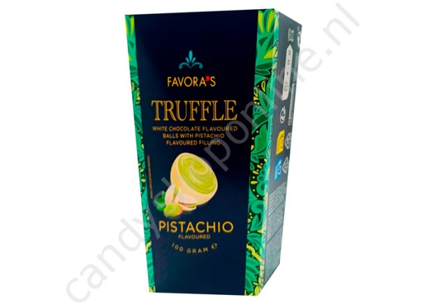 Favora's Truffle with White Chocolate and Pistachios 100gr.