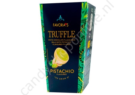 Favora's Truffle with White Chocolate and Pistachios 100gr.