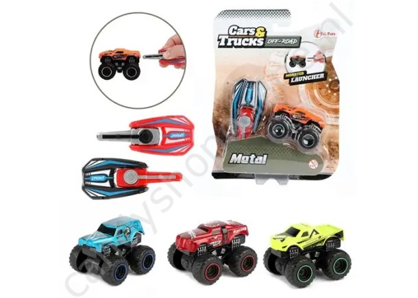 Cars&Trucks Afschiet mini monster truck met snoepzak