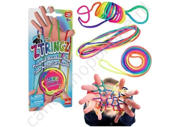 Ztringz Vingertouw op kaart assorti met snoepzak