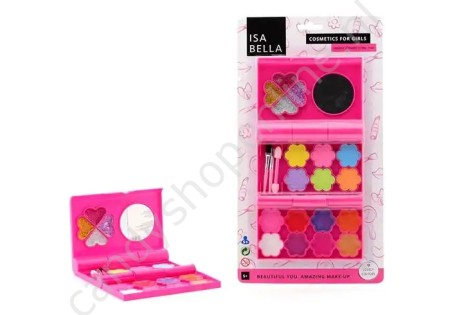 Isabella Make-Up Doos op kaart 17,5x32,5cm. met snoepzak