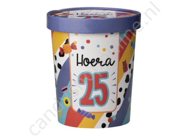 Candy Bucket "25 JAAR" met 500gr. snoepmix
