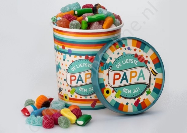 Candy Bucket "PAPA" met 500gr. snoepmix