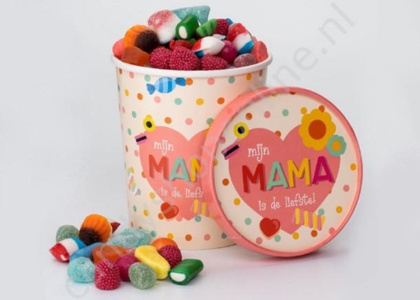 Candy Bucket "MAMA" met 500gr. snoepmix