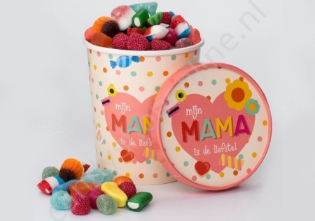 Candy Bucket "MAMA" met 500gr. snoepmix