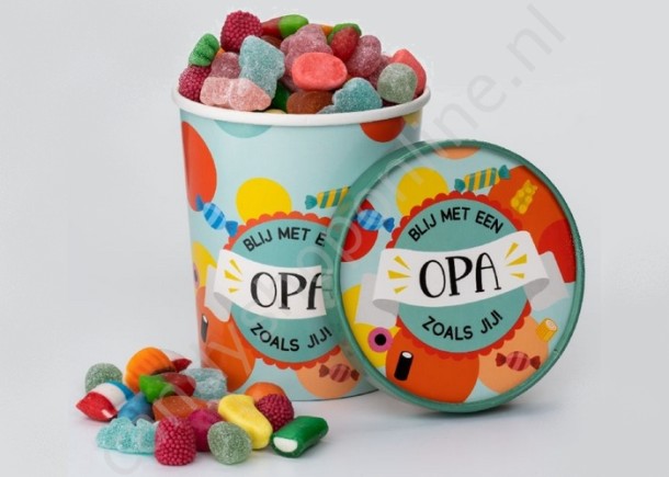 Candy Bucket "OPA" met 500gr. snoepmix
