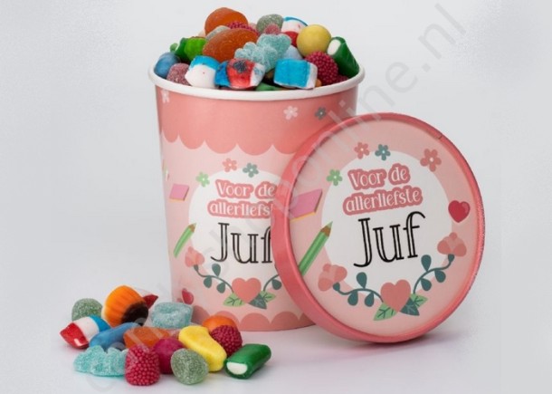 Candy Bucket "JUF" met 500gr. snoepmix