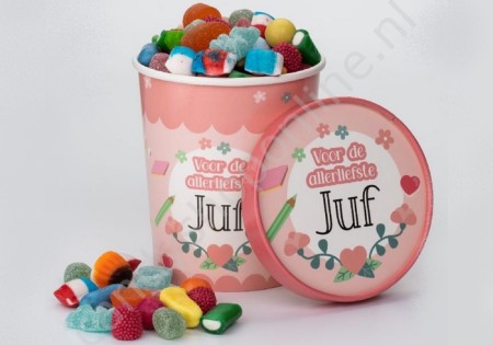 Candy Bucket "JUF" met 500gr. snoepmix