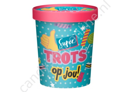 Candy Bucket "TROTS OP JOU" met 500gr. snoepmix