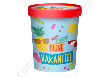Candy Bucket "FIJNE VAKANTIE" met 500gr. snoepmix