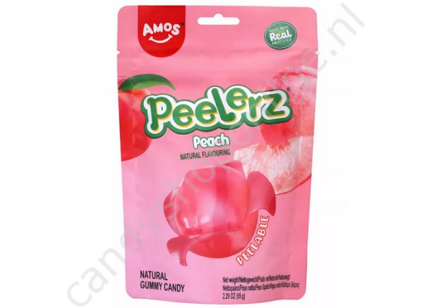 Amos Peelerz Gummy Peach 65g.