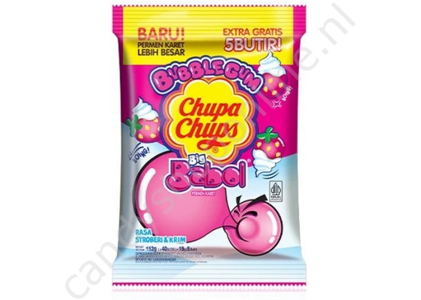 ChupaChups Bubble Gum Big Babol Strawberry ±40pcs.152gr.