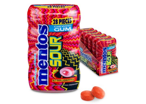 Mentos Gum Sour Strawberry 28pcs.