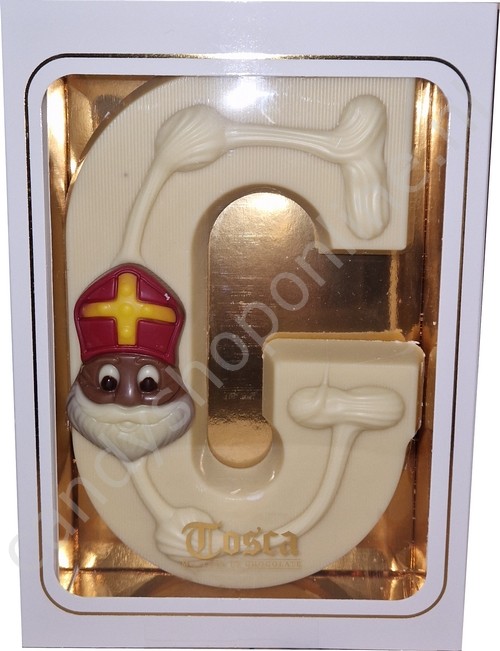 Tosca Luxe Chocoladeletter G Wit