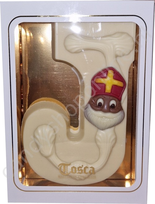 Tosca Luxe Chocoladeletter J Wit