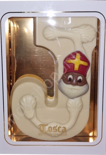 Tosca Luxe Chocoladeletter J Wit