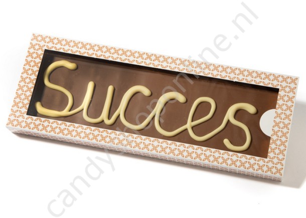 Belgische Chocolade Tablet in Luxe Doos "Succes" ±250gr.