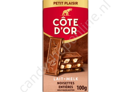 Côte d'Or Melk Chocolade met Hele Hazelnoten 100gr.