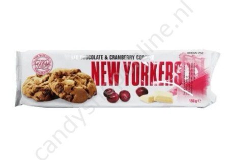 Merba New Yorkers white chocolate & cranberry cookies 175gr.