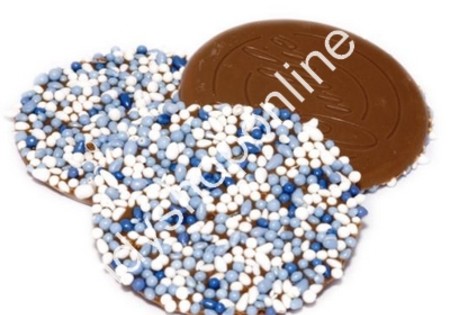Dragee Chocolade Oublies Groot Blauw 12 stuks