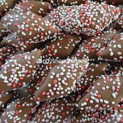 Olivers Chocolade Spekjes Roze 200gr.