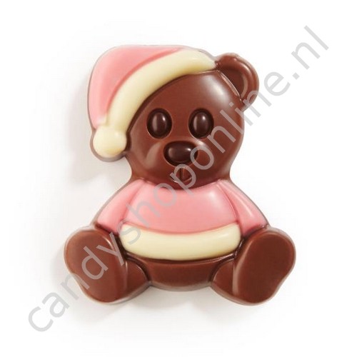 Dragee Chocolade Knuffelbeertje Roze/Wit 200gr.