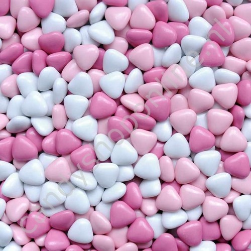 Vanestra Chocolade Drageehartjes roze/wit/fuchia 250 gram