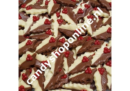 Hulstblaadjes melk/wit Bakje 17 stuks