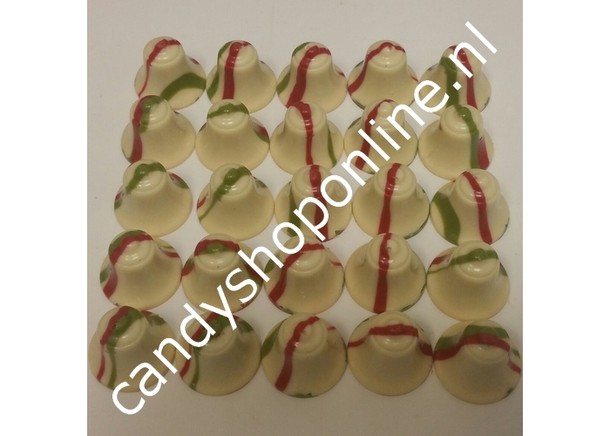 Kerstklokjes picasso wit/ Bakje 14 stuks