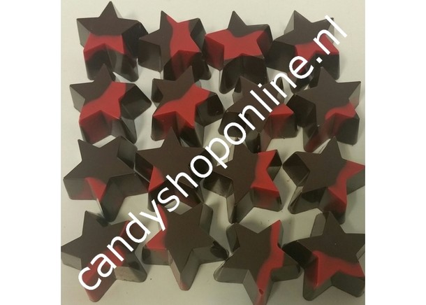 Kerststerren puur/rood room Bakje 7 stuks